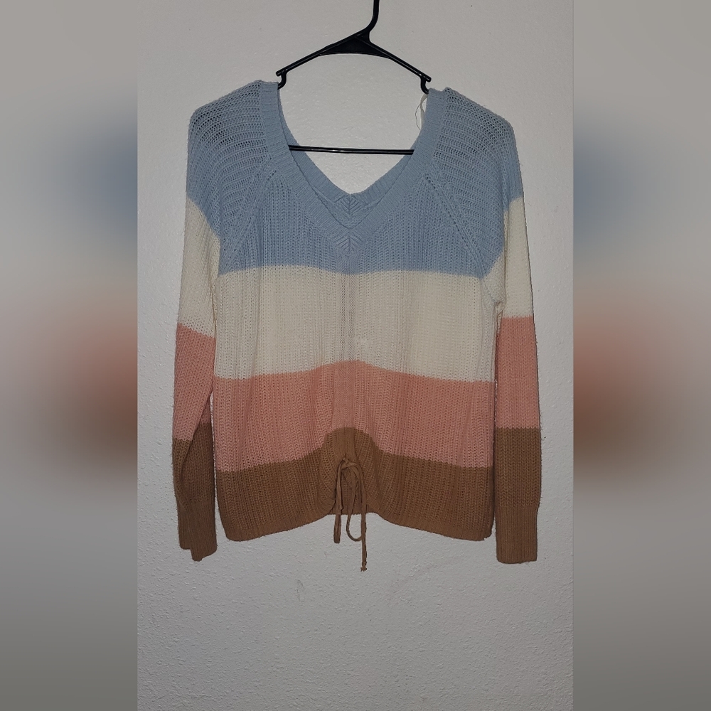 Colorblock V-Neck Sweater
